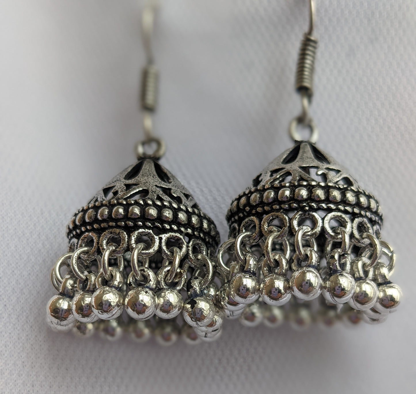 Jhumki style earrings with gorgeous raised relief details luzwithoutfrontiers.com