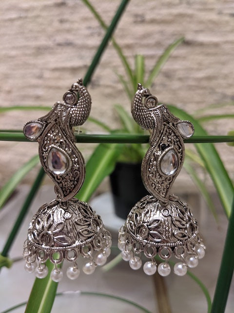 Jhumka style earrings peacock luzwithoutfrontiers.com