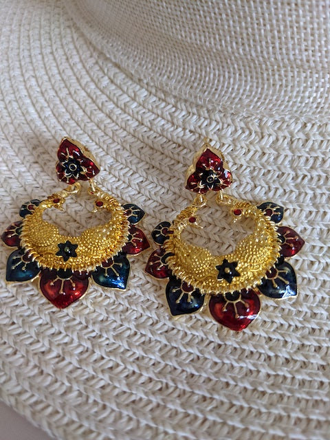 Indian earrings Meenakari