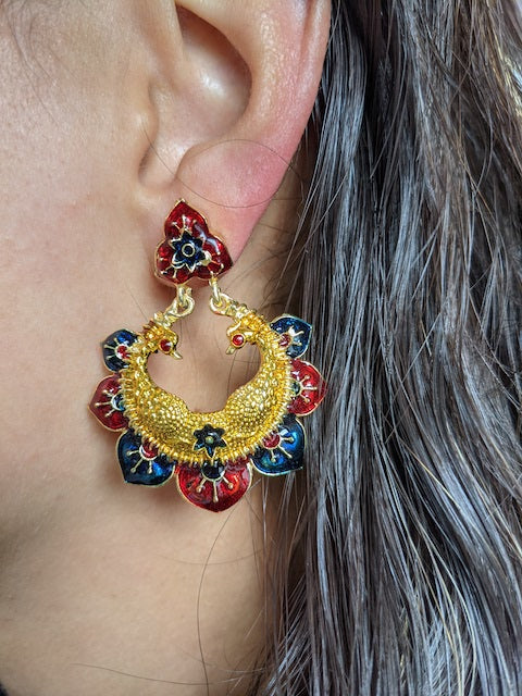 Indian earrings Meenakari