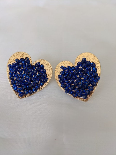 colombian Gold metal heart shaped earrings